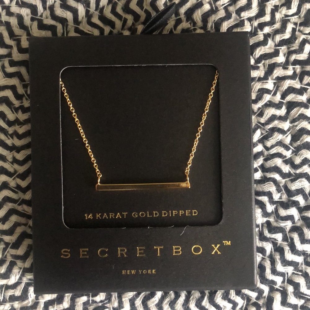 14K Gold Dipped Bar Necklace